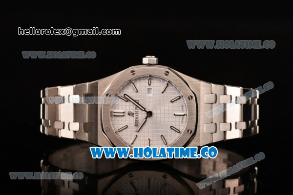 Audemars Piguet Royal Oak 33MM Miyota Quartz Steel Case/Bracelet with Stick Markers and White Dial (EF) - Click Image to Close